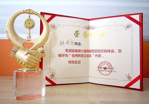 “中國優(yōu)秀民營企業(yè)家”榮譽